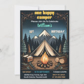 ザカワイイ自然ボーイズ1ハッピーキャンパー1歳 招待状 (正面)