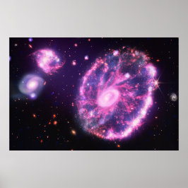 ザカートホイール銀河系 |ハッブルとJWST ポスター