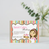 ザカード広告ベーカリーブルネットベイカーカップケーキ ポストカード (スタンド正面)