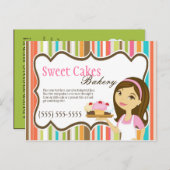 ザカード広告ベーカリーブルネットベイカーカップケーキ ポストカード (正面/裏面)