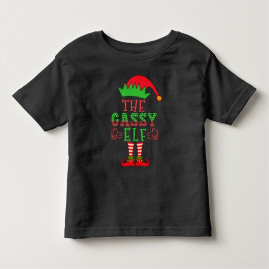 ザガッシー小妖精や小人ファミリーマッチングクリスマスパジャマ トドラーTシャツ (正面)