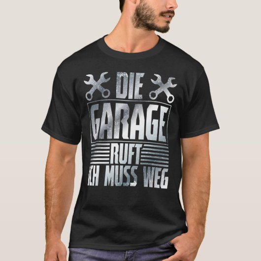 ザガレージコール – 車の整備士カーワークショップメッカ Tシャツ (正面)