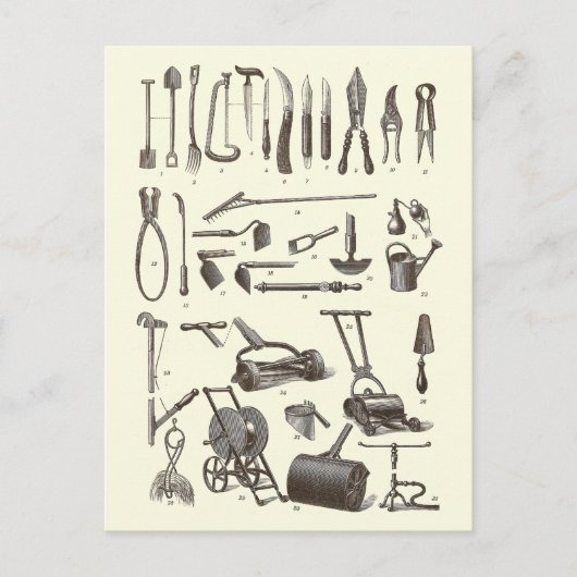 ザガーデナエレガントー – アンティークガーデンツール ポストカード (正面)