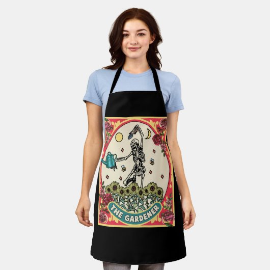 ザガーデナータロットカードガーデニング植栽愛好家P エプロン (着用した状態)