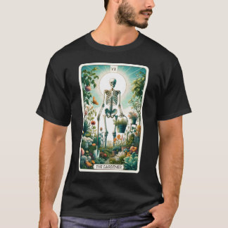 ザガーデナータロットカードスケルトンガーデニング Tシャツ