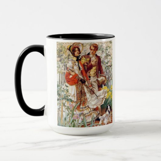 ザガーデンウォーク、1904年J. C. Leyendecker著 マグカップ (左)