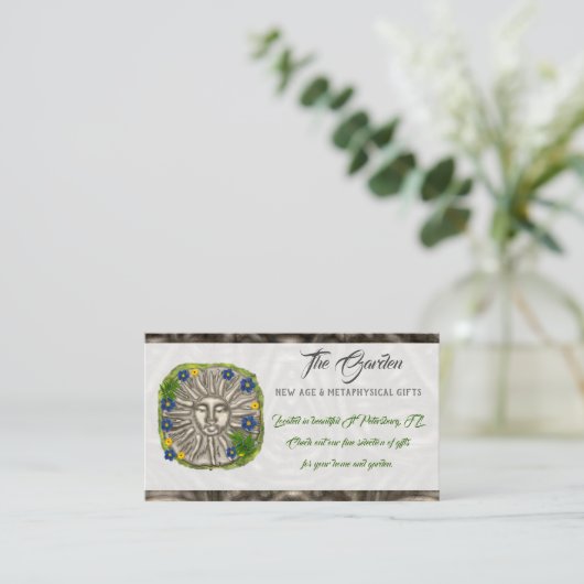 ザガーデンニューエイジフォークショップスモールビジネス 名刺 (スタンド正面)