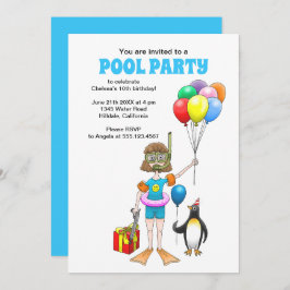 ザガールとペンギンのプールパーティー 招待状