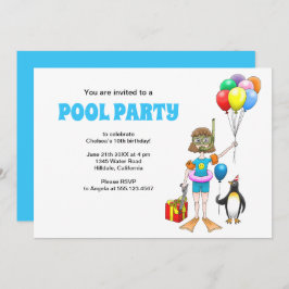 ザガールとペンギンのプールパーティー 招待状