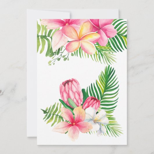 ザガールサファリワイルドトロピカルフローラベビーシャワー 招待状 (裏面)