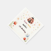 ザガールズラブバグピクニック水玉模様1st誕生日 スタンダードカクテルナプキン (角)