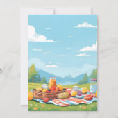 ザガールズラブバグピクニック水玉模様1st誕生日 招待状 (裏面)