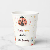 ザガールズラブバグピクニック水玉模様1st誕生日 紙コップ (裏面)