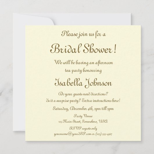 ザキスグスタフクリムトアービクトリアントブライダルシャワー 招待状 (裏面)