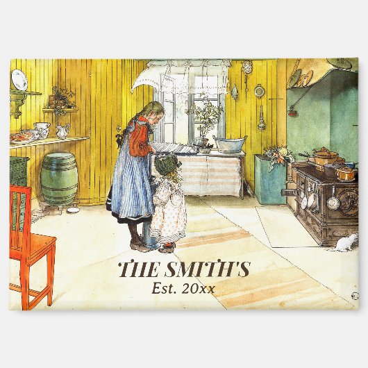 ザキッチンカールラルソンヴィンテージスウェーデンファインアート マグネット (正面)