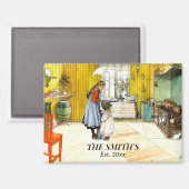 ザキッチンカールラルソンヴィンテージスウェーデンファインアート マグネット (正面/裏面)