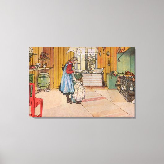 ザキッチンバイカールラルソンヴィンテージスウェーデン1898 キャンバスプリント (正面)
