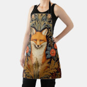 ザキツネと赤い花アールヌーボースタイル エプロン (インサイチュ)