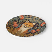 ザキツネと赤い花アールヌーボースタイル ペーパープレート (アングル)