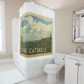 ザキャッツライスニューヨーク州ヴィンテージトラベル シャワーカーテン (インサイチュ)
