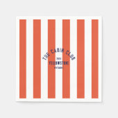 ザキャビンクラカスタムブCRESTレッドパークストライプ スタンダードカクテルナプキン (正面)