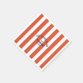 ザキャビンクラカスタムブCRESTレッドパークストライプ スタンダードカクテルナプキン (角)