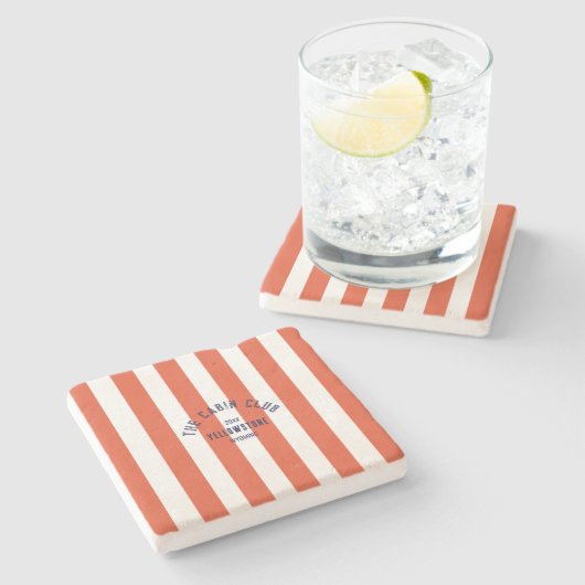 ザキャビンクラカスタムブCRESTレッドパークストライプ ストーンコースター (横)