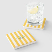 ザキャビンクラブカスタムホテルクレストイエローパークストライプ ストーンコースター (横)