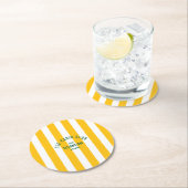 ザキャビンクラブカスタムホテルクレストイエローパークストライプ ラウンドペーパーコースター (インサイチュ)