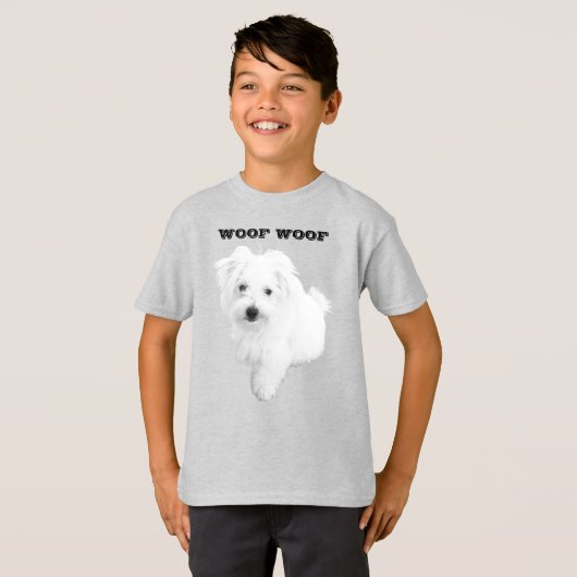 ザキュストマルチーズ子犬 Tシャツ (正面フル)