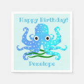 ザキュスト青タコ航海のテーマ スタンダードカクテルナプキン (正面)