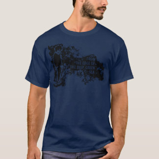 ザキュールザエッジから深いグリーンシーブラック Tシャツ