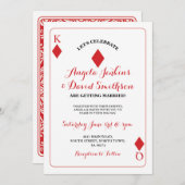 ザキングク結婚イーンダイヤモンドカ遊ードエース招待状 招待状 (正面/裏面)