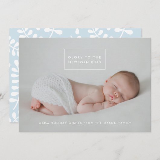 ザキング生まれたばかりのホリデーフォトカード シーズンカード (正面/裏面)