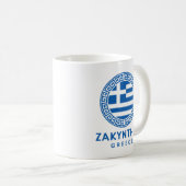 ザキントスとギリシャ国旗 コーヒーマグカップ (正面右)