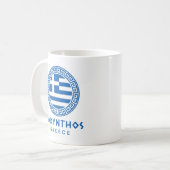 ザキントスとギリシャ国旗 コーヒーマグカップ (正面左)