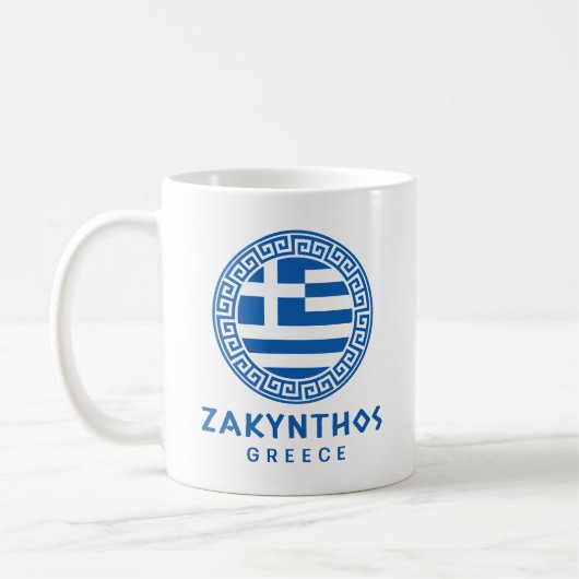 ザキントスとギリシャ国旗 コーヒーマグカップ (左)