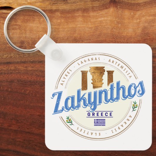 ザキントスアイランドギリシャバケーションヴィンテージ土産 キーホルダー (正面)