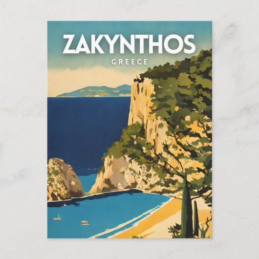ザキントスギリシャ旅行ポスター ポストカード (正面)