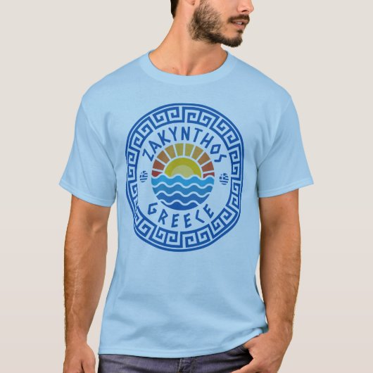 ザキントス島,ギリシャ – ライトブルーメンズ Tシャツ (正面)
