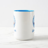 ザキントス，ギリシャの船デザイン ツートーンマグカップ (中央)