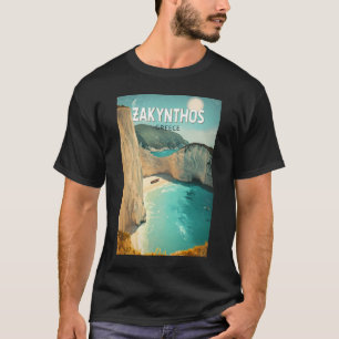 ザキントス ギリシャ イラスト 旅行 アート ヴィンテージ Tシャツ