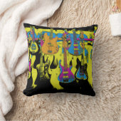 ザギターパーティー-ミュージカル楽器 クッション (ブランケット)