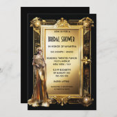 ザギャツビー素晴らしアートデコフラッパー花嫁ヴィンテージ 招待状 (正面/裏面)