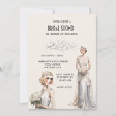 ザギャツビー素晴らしブライダルシャワーアイボリーホワイト 招待状 (正面)