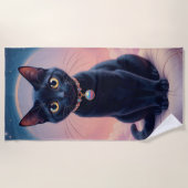 ザクイーンオブブラックキャット天国 ビーチタオル (正面)