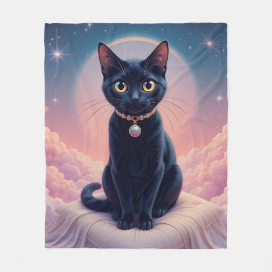 ザクイーンオブブラックキャット天国 フリースブランケット (正面)