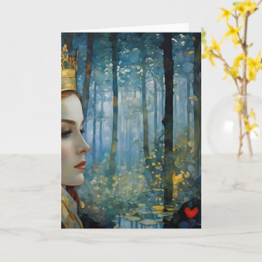 ザクイーンズハート失ったフェアヤブルポートレート カード (黄色い花)