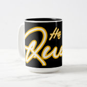 ザクイーンネオンライトタイポグラフィ ツートーンマグカップ (正面左)