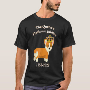 ザクイーンプラチナジュビリーコルギとクラウンドッグペ Tシャツ
